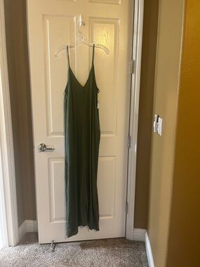 Nordstrom Olive Green Maxi Slip Dress